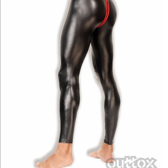 COPY - Outtox (Maskulo)Rear zipper leggings.LG142-10-M. Blk/Red - Picture 2 of 5